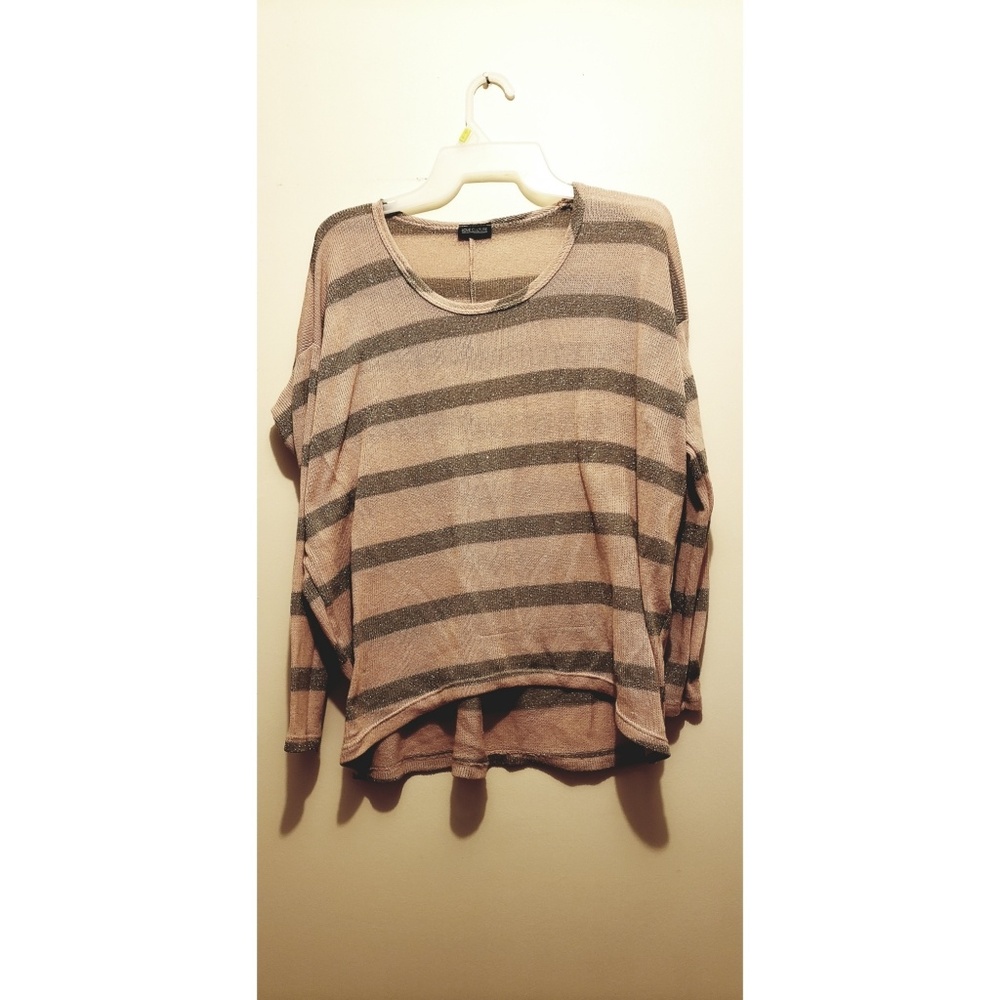 Pink and Silver Sparkle Oversized Sweater